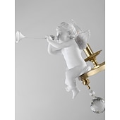 baratos Estilo Vela-candelabro de vela de fazenda anjo 3/6-luz 55/70 cm para sala de estar, luminária de teto pingente industrial rústica, luminária de teto vintage para quarto corredor cozinha sala de jantar foyer