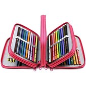 economico astucci e portapenne-Astuccio per matite con 72 scomparti pratico astuccio per matite con cerniera multistrato oxford di grande capacità per penne colorate, matite colorate, penne per acquerelli, pennelli per trucco,