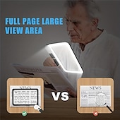 cheap Office Supplies-Full-Page 5X Magnifying Glass for Reading, Folding Lighted Magnifier with 48 LED Lights, Handheld Rectangular Lens for Seniors