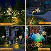 economico Illuminazione vialetto-Annaffiatoio Solare All&#039;aperto Luci Appese Bollitore Lanterna Stringa Di Luce Impermeabile Per Giardino Giardino Aiuola Ghirlanda Decor Metallo Lampada Retrò