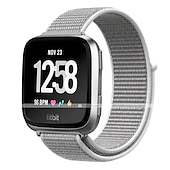 זול להקות שעונים של Fitbit-צפו בנד ל פיטביט Versa 2 / Versa Lite / Versa SE / Versa בד ניילון תַחֲלִיף רצועה רך נושם לולאת ספורט צמיד