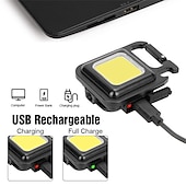 お買い得  作業灯-cob 高輝度 protable 懐中電灯多機能キーホルダーランプ内蔵リチウム電池防水屋外トーチランタン