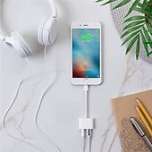 voordelige USB-hubs-adapter &amp; splitter voor iphone hoofdtelefoon 2 in 1 dual interface voor iphone oplader kabel aux audio adapter converter voor iphone 13/12/11/x/xs/xr/8/7 ipad ondersteuning bellen opladen