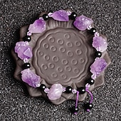 billige Bærbare tilbehør-naturlig ametyst original stein gjør-det-selv armbånd ametyst klyngeformet armbånd enkle smykker ametyst obsidian armbånd