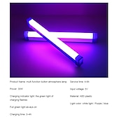 economico Luci decorative-32/52 cm striscia atmosfera luce usb ricaricabile led luce notturna decorazione camera da letto luce blu luce viola luce trasmissione in diretta atmosfera luce luce di sfondo