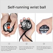 cheap Body Massager-LED Gyroscopic Powerball Autostart Range Gyro Power Self Start Wrist Ball Fitness Exercise Equipment Arm Hand Muscle Trainer