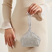 abordables Cabas et fourre-tout-Sac de soirée à strass pour femme – pochette en cristal scintillant pour fêtes, mariages et événements formels