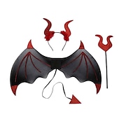 abordables Accesorios-Diadema de Bruja Vampiro Diablo Halloween Props Alas de Murciélago para Adultos Mujeres Disfraz de Halloween Carnaval Fácil Disfraz de Carnaval para la Noche de Walpurgis