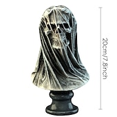 cheap Halloween Hanging &amp; Tabletop Decorations-Halloween Veil Reaper Skull Home Decoration Interior Art Desktop Decoration Halloween Resin Crafts Halloween Skeleton Decoration