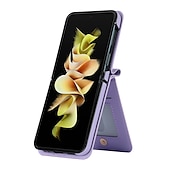 זול מארז סמסונג-כיסוי טלפון לסמסונג גלקסי Z Flip 6 Z Flip 5 Z Flip 4 Z Flip 3 תיק יד ארנק רוכסן עם רצועת חציצה ניתנת להסרה עם מחזיק כרטיס צבע אחיד PC PU עור