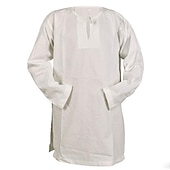 billiga Blast-Medeltida kostymer Renässans 1600-talet Blus / Skjorta Tunika Pirat Krigare Viking Solid färg Pojkar Viking fantasi Halloween Karnival Maskerad Maskerad Renässansmässan LARP Skjorta Alla årstider