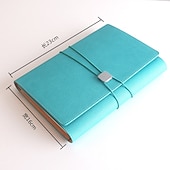 abordables Carnets et planificateurs-Cuir Journal Carnet Ligné A5 5.8×8.3 pouces Couleur Pleine PU Couverture souple Portable 180 pages Carnet pour Ecole Bureau Voyageur