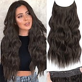 baratos Clip nas extensões-Extensões Sintéticas Clipes Cabelo Sintético Longo Alongamento Com Presilha 1pç Macio Resistente ao Calor Fofo Mulheres