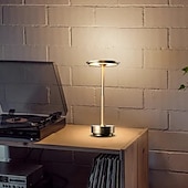 baratos Candeeiros de mesa-Candeeiro de mesa sem fio de alumínio led tricolor com escurecimento de toque recarregável luz noturna de mesa led lâmpada de leitura para restaurante bar de hotel iluminação de decoração de quarto