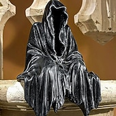 お買い得  ハロウィンの吊るし飾りとテーブルトップ装飾-ハロウィン ホラー アート デザイン 樹脂 黒ローブ 死神 座像 ゴシック ダークナイト テロ 死神の装飾 ハロウィン ホーム デコレーション 本棚 デスクトップ 装飾 ギフト 1pc