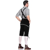 economico pantaloni di pelle-Birra Oktoberfest Costume Lederhosen Camicia Cappello alpino Bavarese Bavarese Tedesco Monaco di Baviera Prati Per uomo Panno in stile tradizionale Blusa Shorts Cappello