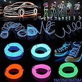 Χαμηλού Κόστους Πρωτότυπα-1m/2m/3m/5m led el wire φώτα σκηνής λαμπερή λωρίδα φωτός εύκαμπτη νέον για πάρτι Χριστουγέννων