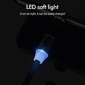 cheap Cell Phone Cables-2023 magnetic USB cable LED magnetic charging cable suitable for iPhone micro USB C type fast charging magnet charger mobile phone cable