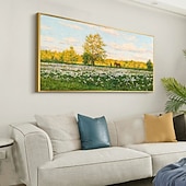 abordables Peintures paysages-main peinture à l'huile toile mur art décoration abstrait paysage marin peinture coloré bord de mer coucher de soleil pour la décoration intérieure roulé sans cadre non étiré peinture