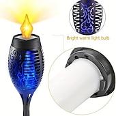 billige Halloween utendørs-solenergi utendørs flimrende flamme lys, halloween jul solar fakkel sti lys vanntett lampe landskap dekorasjon belysning dekorere for utendørs hage sti camping griller