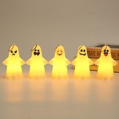 お買い得  ハロウィンの小道具の照明-ハロウィーンの照明付きゴーストランプ、光る装飾 LED ハロウィーン電子小道具、小さなゴーストパーティーペンダントキャンドル、ハロウィーン装飾ゴーストランプ、デスクトップ装飾、ゴーストパーティー小道具ペンダント