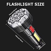 abordables Lampes de poche-Lampe de poche à 9 led torche super forte avec lanterne de poche rechargeable usb portable étanche