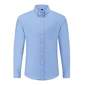cheap Men&#039;s Oxford Shirts-Men&#039;s Dress Shirt Button Down Shirt Collared Shirt Oxford Shirt Graphic Prints Wedding Party Black White Red Navy Blue Long Sleeve Square Neck All Seasons Clothing Apparel Pocket