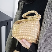 abordables Cabas et fourre-tout-Sac de soirée à strass pour femme – pochette en cristal scintillant pour fêtes, mariages et événements formels