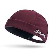 billiga Huvudbonader för herrar-Unisex Mössa Docker Cap Brättelösa hattar Svart Rubinrött Polyester Mode Ledigt Minimalism Utomhus Semester Slät Justerbara Mode