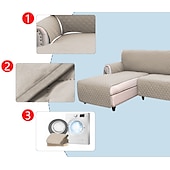 cheap Sofa Cover-Quilted Sofa Slipcover L Shape Sofa Cover Sectional Couch Cover Chaise Lounge Slip Cover Reversible Sofa Cover Furniture Protector Cover for Pets Kids Children Dog Cat