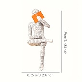 ieftine sculpturi și statui de grădină-2 buc pulp woman citind raft decor, figurină femeie citind, rășină statuie gânditor stil, sculpturi abstracte figurine pentru decor acasă modern birou raft desktop