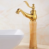 cheap Pull Out Spray-Traditional Bathroom Faucet Pull Out Basin Sink Mixer Taps Short/Tall, Vintage Brass Vessel Taps Ceramic Single Handle, with Cold and Hot Hose