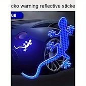 preiswerte Autoaufkleber-2 Stück Auto reflektierende Aufkleber Sicherheitswarnmarkierung Autos Auto Außenzubehör Nachtfahrwarnung Gecko Streifen Lichtreflektor