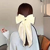 economico Accessori per acconciature-1pc clip dell&#039;arco dei capelli per le donne grandi fiocchi di capelli in raso clip a coccodrillo a coda lunga grande fiocco di capelli accessori per capelli delle ragazze fascino del partito di