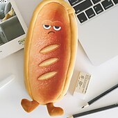 cheap Pencil Cases &amp; Holders-Bread Toast Pencil Case Bag for Girls Cute Plush Pen Pouch Box Large Capacity Student School Supplies