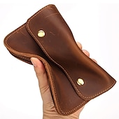 cheap Universal Phone Bags-Men&#039;s Fanny Waist Bag Crazy Horse Genuine Leather Waist Packs Belt Loop Hip Hook Bum Bag Handmade Travel Small Phone Waist Pouch