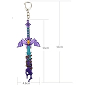 preiswerte Halloween 2024-Legend of Zelda-Waffe mit Scheide, Schlüsselanhänger, Cosplay-Spiel, Cartoon-Waffenschmuck