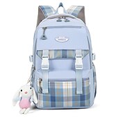 levne Bookbags-školní batoh bookbag kreslená mřížka pro studenty chlapce dívky multifunkční voděodolná velkokapacitní oxfordská tkanina školní taška batoh brašna 21,19 palce, dárek do školy