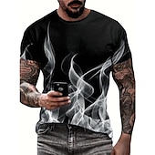 economico cranio e ossa-Per uomo Pop art Fiamma maglietta Manica corta maglietta Stampa 3D Girocollo Camicia Vintage Di tendenza Originale Esterno Giornaliero Sport Giallo Blu Rosso Primavera estate Abbigliamento S M L XL