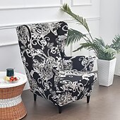baratos Tampa da poltrona e capa de cadeira sem braço-capas de cadeira de asa capas de sofá elástico spandex capas de poltrona com almofada de assento capa de almofada padrão de impressão de braços protetor de móveis de tecido para sala de estar cadeira