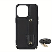 Χαμηλού Κόστους iPhone Θήκες-τηλέφωνο tok Για iPhone 16 iPhone 15 Pro Max Plus iPhone 14 13 12 11 Pro Max Mini X XR XS Max 8 7 Plus Πίσω Κάλυμμα Θήκη κάρτας πορτοφολιού με βάση στήριξης με τον Lanyard με λουράκι καρπού