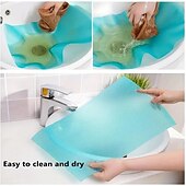 economico Stoccaggio cucina-4 pezzi tappetini per frigorifero lavabili, tappetini per frigorifero fodera impermeabile antiolio, fodere per frigoriferi per ripiani, cuscinetti di copertura per congelatore ripiano in vetro armadio