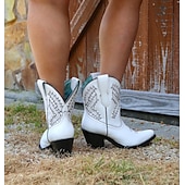 levne Cowboy &amp; Western Boots-dámské červené westernové kovbojské boty s výšivkou pro vintage styl i každodenní nošení
