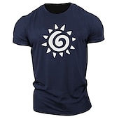 preiswerte Herren -Grafik -T -Shirt-Herren Sonne Grafikdrucke T Shirt Grafischen T-Shirt Baumwolle Kurzarm Grafik Hemd Weiß Marineblau Blau Bequemes T-Shirt Outdoor Straße Modedesigner-Kleidung
