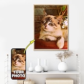 ieftine Imprimate Oameni-Pânză personalizată de artă de perete, tipărituri și poster personalizate de portrete de familie - poster personalizat de familie 30x40cm/12''x16'' cadou personalizat de Valentine făcut la comandă