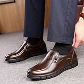 Men's Loafers & Slip-Ons Plus Size Comfort Shoes Walking Business Casual Outdoor Daily Nappa Leather Breathable Comfortable Slip Resistant Loafer Black Brown Summer Spring 8