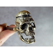 economico Decorazioni Appese e da Tavolo per Halloween-pipa da fumo con teschio umano di halloween, set da fumo creativo fatto a mano, teschio in miniatura in bronzo personalizzato, regalo unico per il fumatore, arredamento di halloween fatto a mano