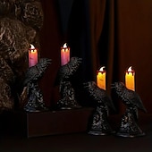 billiga Hallowen Rekvisita Belysning-halloween ljusstake ljus kråkljus spöke festival dekoration rekvisita ljusstake prydnad led elektronisk ljus ljus prydnad