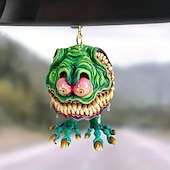 economico Ornamenti e pendenti per auto-Ciondolo per auto a forma di mostro a grande bocca 2PCS modello di bambola piatta in acrilico statua di topo pazzo Rat Fink alla guida accessori per auto Halloween decorazioni per casa