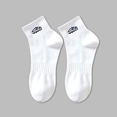 abordables Chaussettes-Homme 2 paires Chaussette Chaussettes de Course Noir Blanche Couleur Plein Casual du quotidien Basique Moyen Quatre saisons Mode Respirable